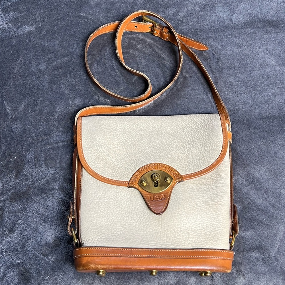 Dooney & Bourke Cream and Tan Leather Bag